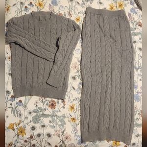 Cable Knit Sweater & Skirt